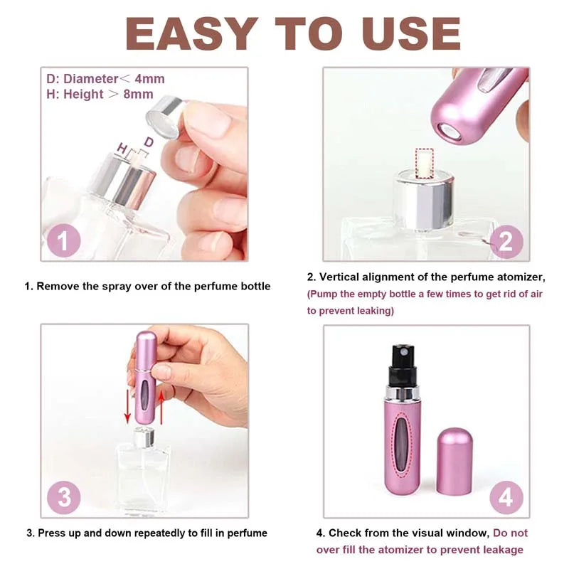 5PCS 5ml Portable Travel Perfume Bottle