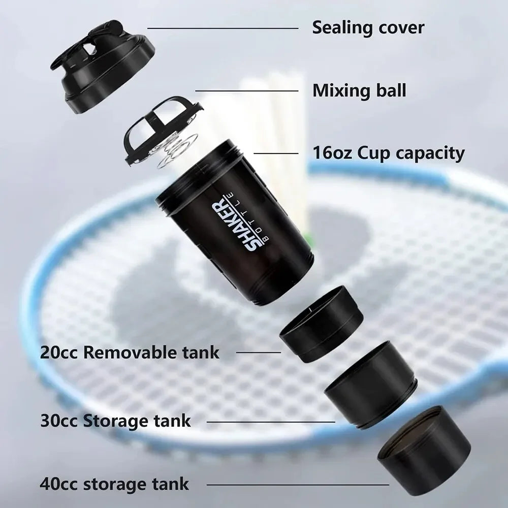 Gym Shaker Bottle 3 Layers 500ml