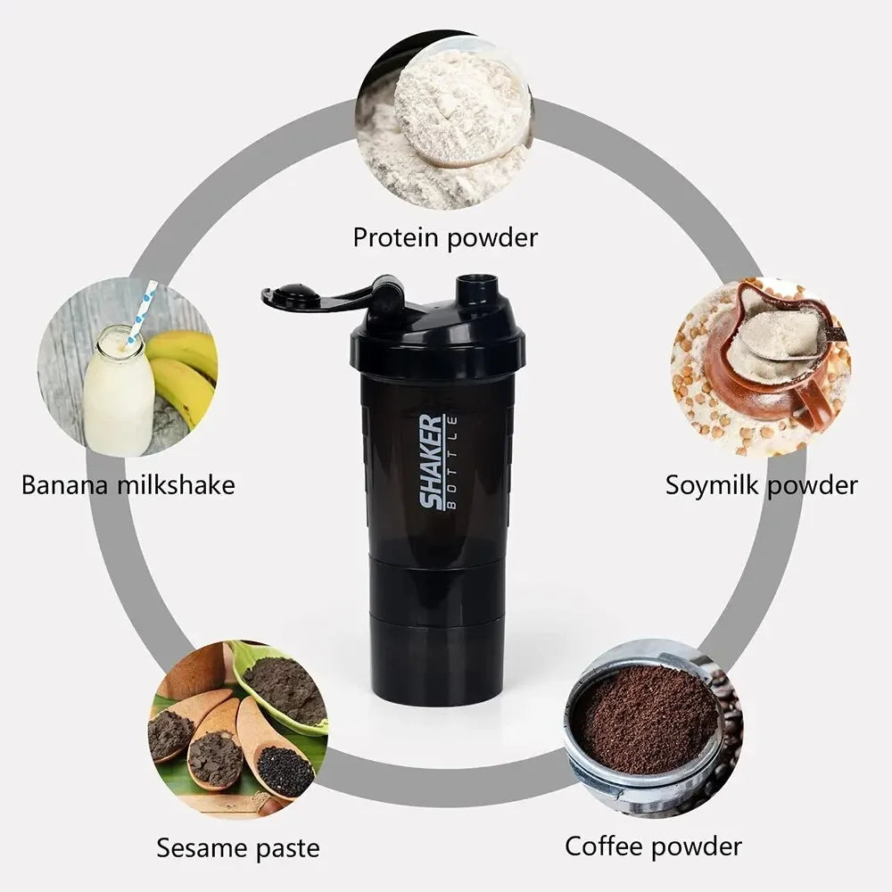 Gym Shaker Bottle 3 Layers 500ml