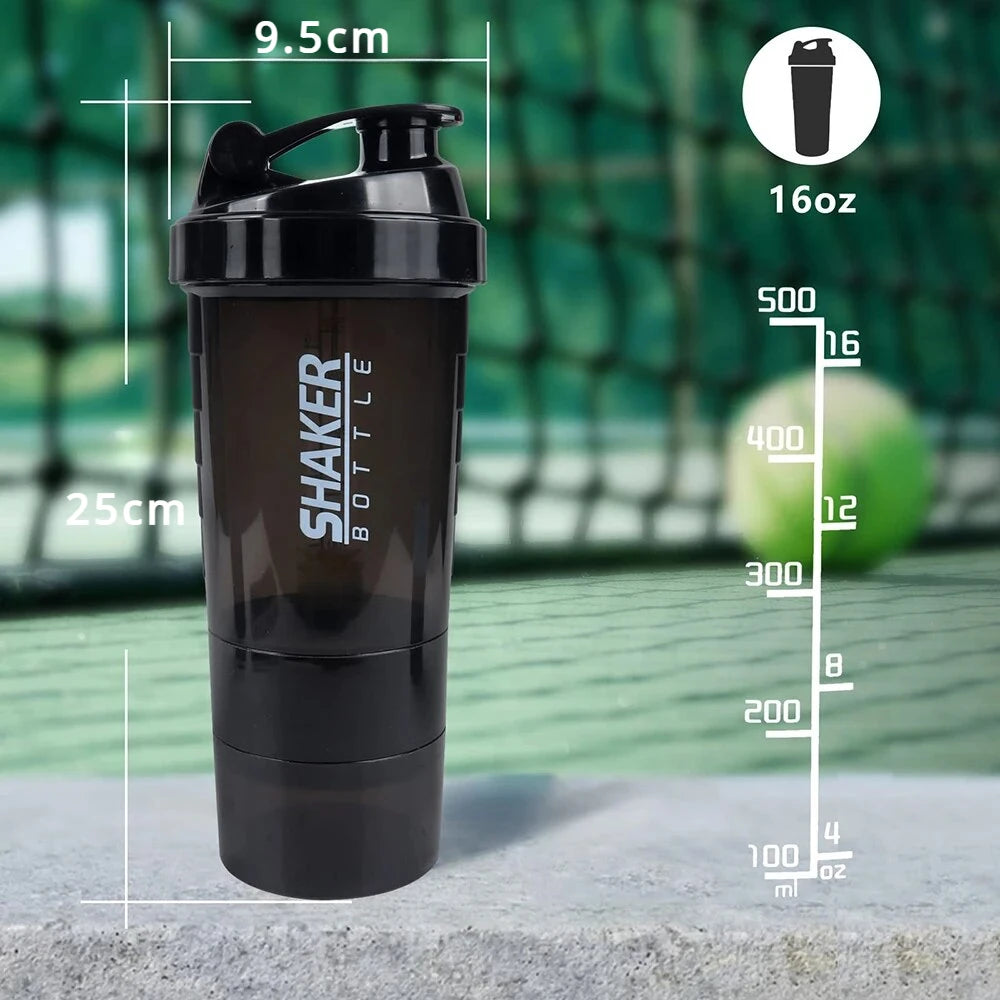 Gym Shaker Bottle 3 Layers 500ml