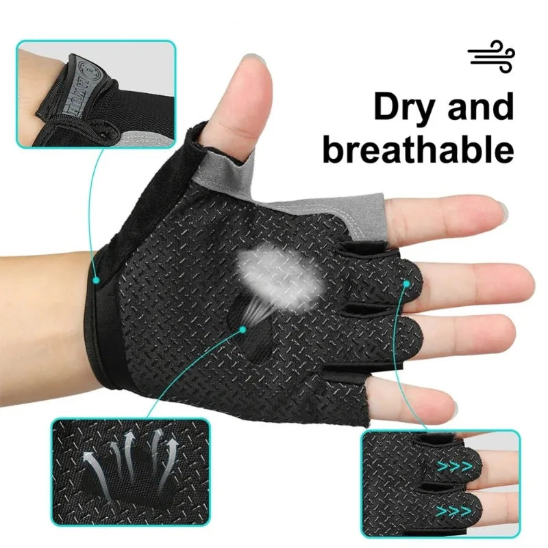 Fingerless Gym Training Gloves for Men & Women