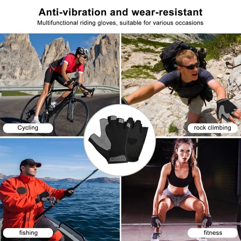 Fingerless Gym Training Gloves for Men & Women